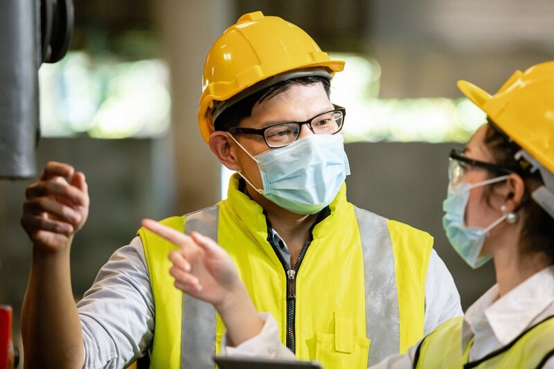 laborers in conversation