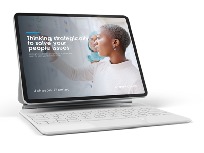 Closeup of a laptop with employee benefits on it.