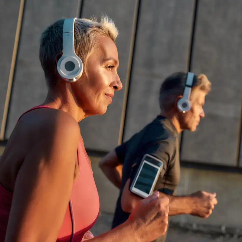 Elder couple jogging